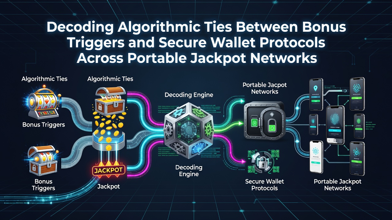 Network diagram showing algorithmic connections between bonus triggers and wallet security in mobile jackpot systems