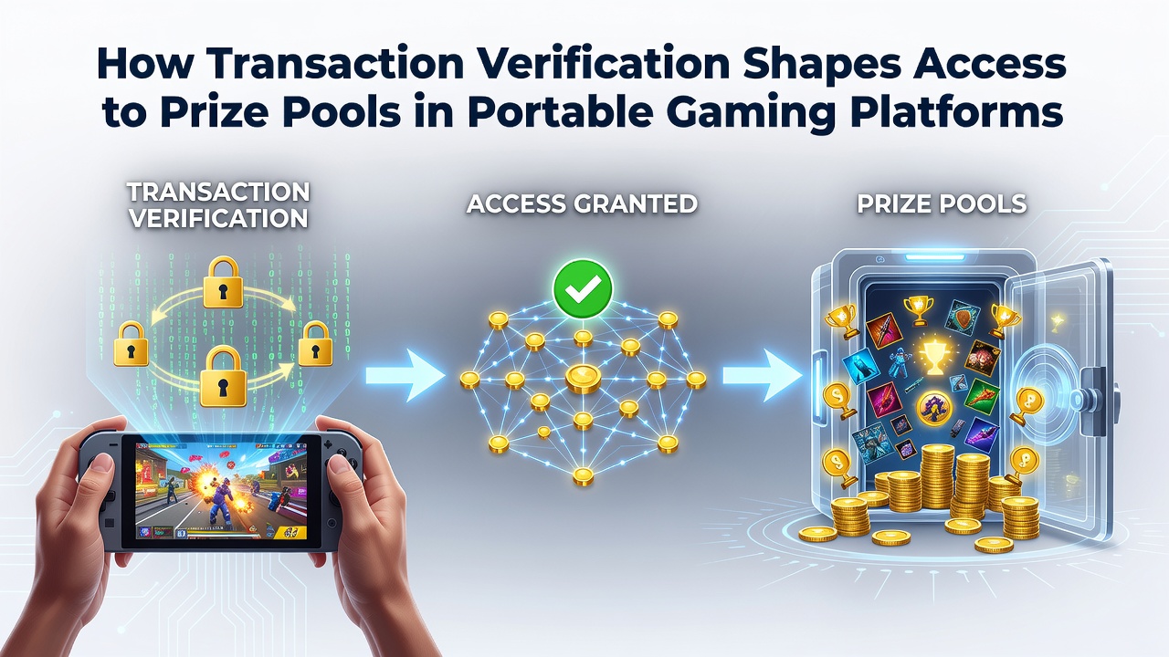 Diagram illustrating how verified transactions connect to mobile prize pool distribution