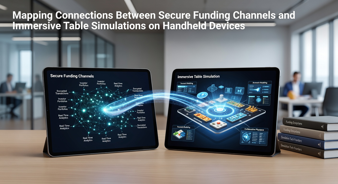 Secure funding interfaces integrated with mobile table game simulations on handheld screens