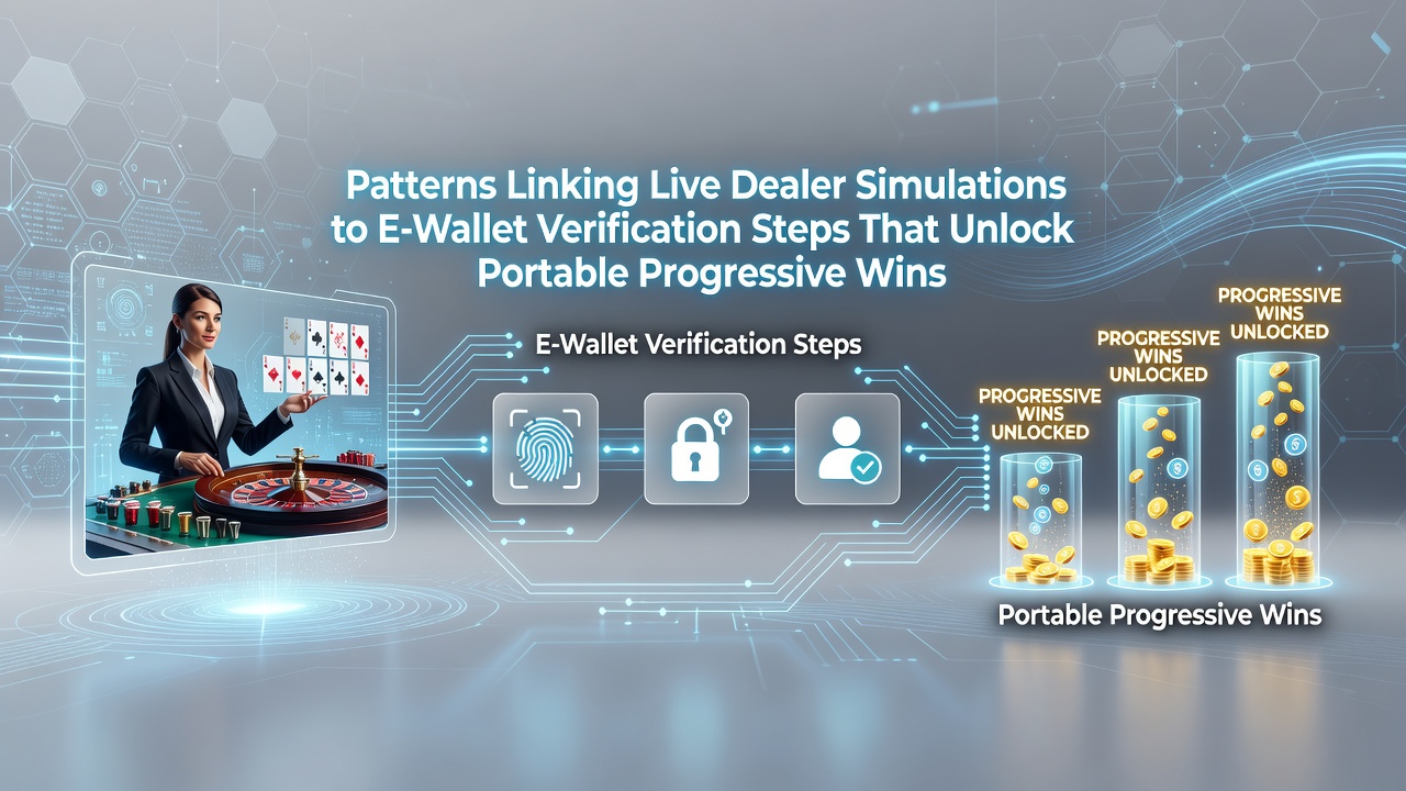 Illustration showing live dealer simulation interfaces integrated with e-wallet verification flows on mobile devices